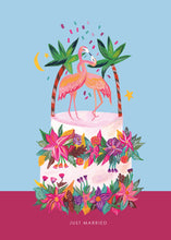 Load image into Gallery viewer, Flamingo Wedding Cake Greetings Card