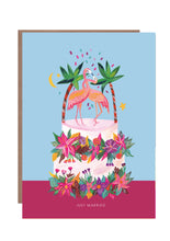 Load image into Gallery viewer, Flamingo Wedding Cake Greetings Card