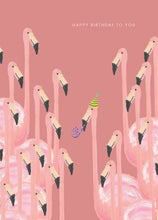 Load image into Gallery viewer, Flamingo Party Birthday Greetings Card