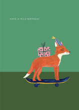 Load image into Gallery viewer, Fox on Skateboard Birthday Greetings Card
