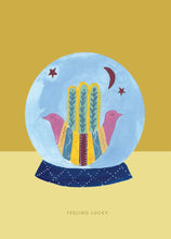 Load image into Gallery viewer, Globe Feeling Lucky Greetings Card
