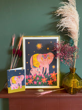Load image into Gallery viewer, Decorative Elephants Mother and Child A3 Art Print