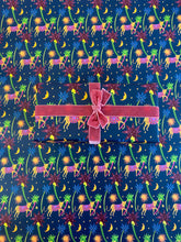 Load image into Gallery viewer, Midnight Stargazing Leopard Luxury Gift Wrap (Single Sheet)
