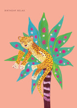 Load image into Gallery viewer, Leopard in Tree Birthday Greetings Card