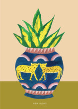 Load image into Gallery viewer, Leopard Plant Pot New Home Greetings Card