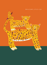 Load image into Gallery viewer, Leopard and Cub New Baby Greetings Card