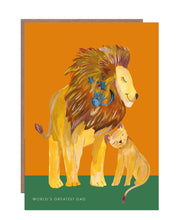 Load image into Gallery viewer, Lion and Cub Greatest Dad Greetings Card