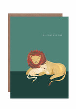 Load image into Gallery viewer, Lion and Cub New Baby Greetings Card