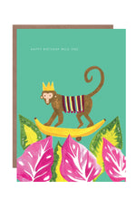 Load image into Gallery viewer, Tropical Monkey Birthday Greetings Card
