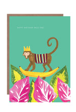 Load image into Gallery viewer, Tropical Monkey Birthday Greetings Card