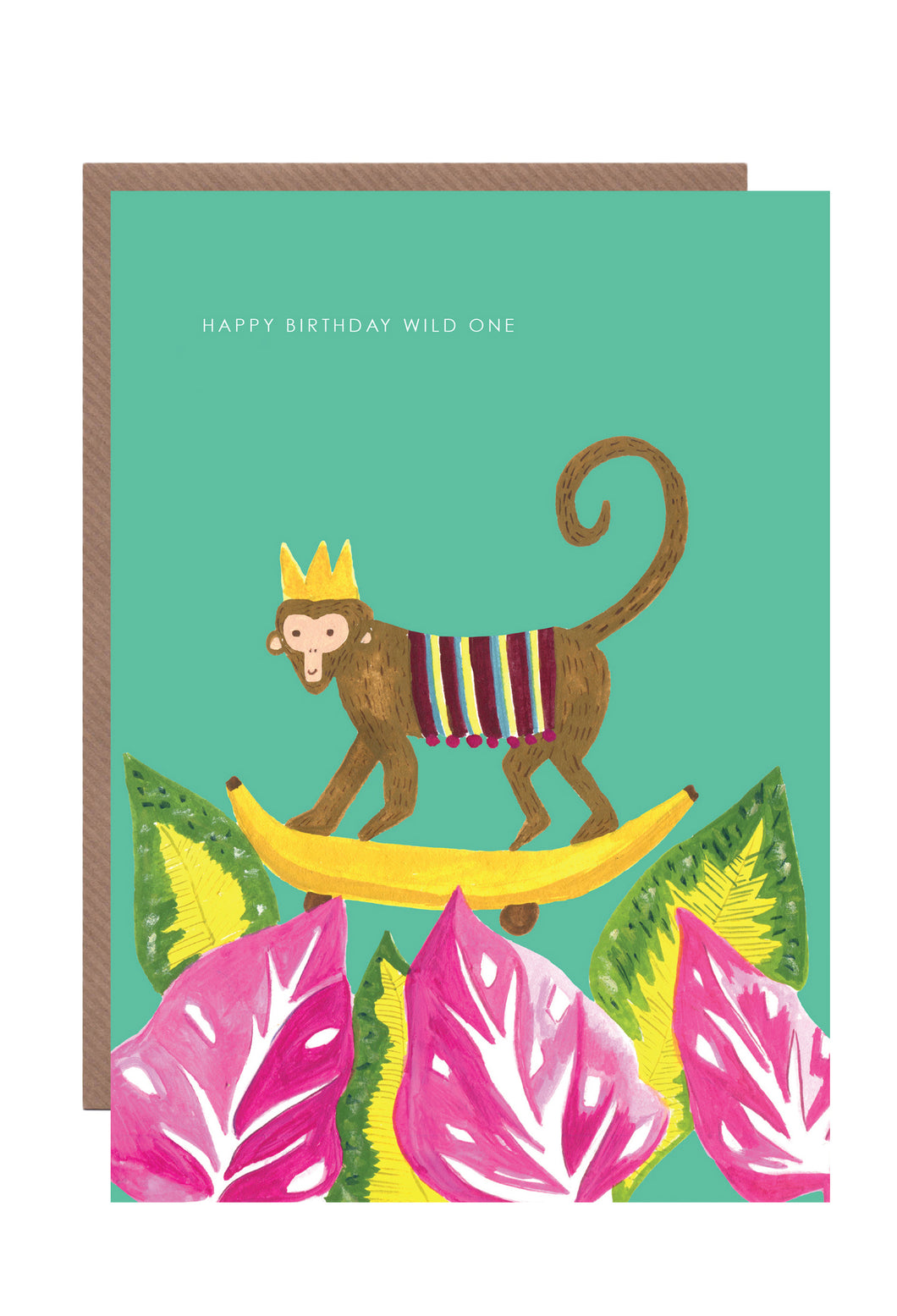Tropical Monkey Birthday Greetings Card