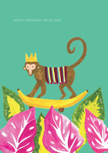 Load image into Gallery viewer, Tropical Monkey Birthday Greetings Card