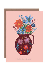 Load image into Gallery viewer, Wonderful Mum Flower Vase greetings card