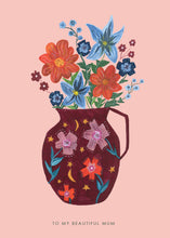 Load image into Gallery viewer, Wonderful Mum Flower Vase greetings card