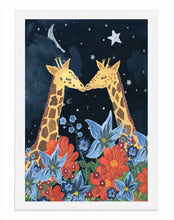 Load image into Gallery viewer, Giraffes In The Moonlight A3 Print