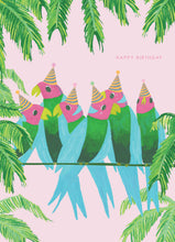 Load image into Gallery viewer, Tropical Parrot Party Birthday Greetings Card