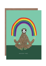Load image into Gallery viewer, Rainbow Zen Sloth Birthday Greetings Card
