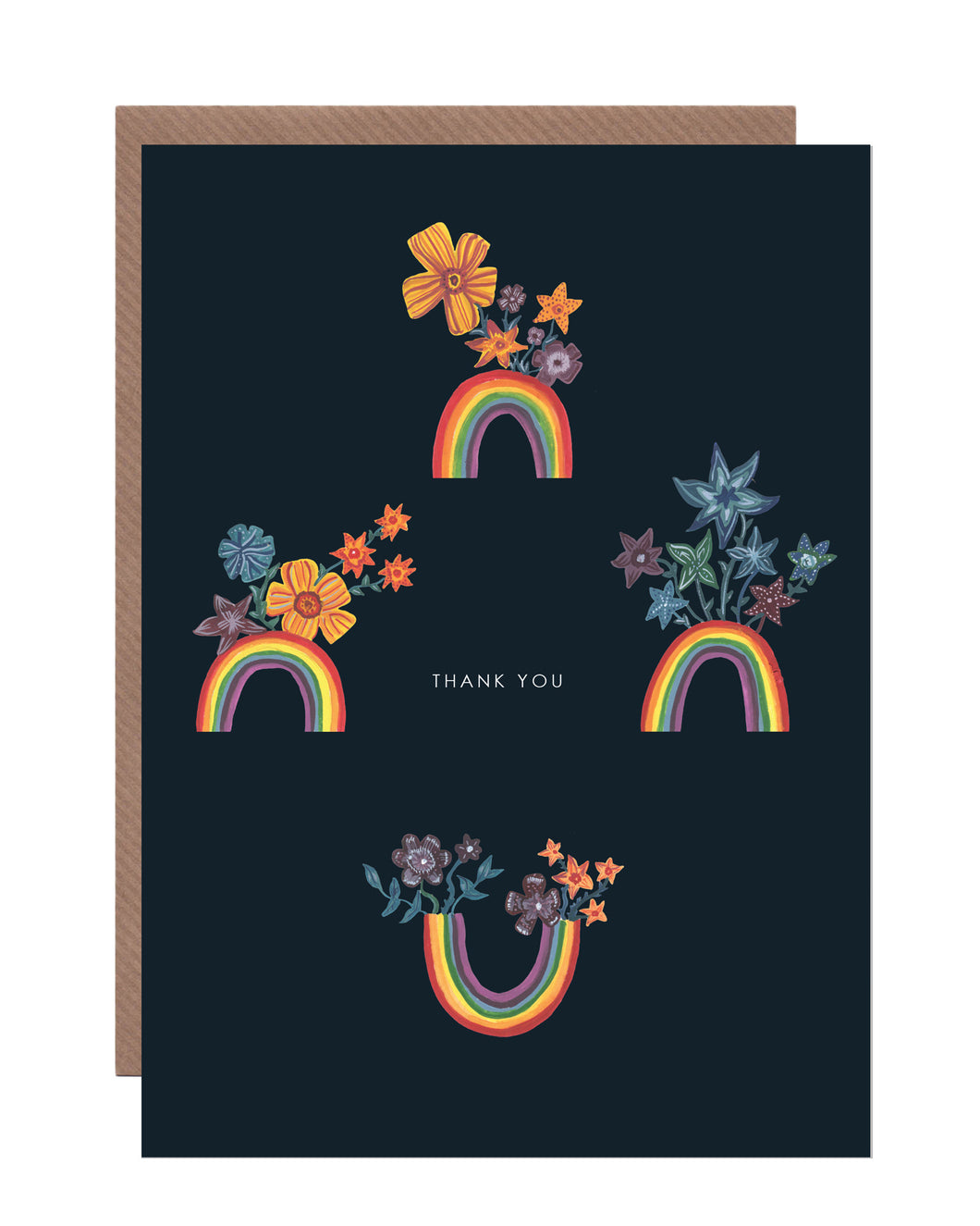 Botanical Rainbows Thank you Greetings Card