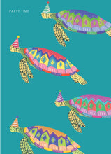 Load image into Gallery viewer, Party Turtles Birthday Greetings Card