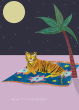 Load image into Gallery viewer, 'Tiger on Magic Carpet' Birthday Greetings Card