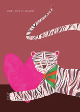 Load image into Gallery viewer, White Tiger with Heart greetings card