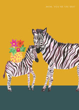 Load image into Gallery viewer, Zebra Best Mum Greetings Card
