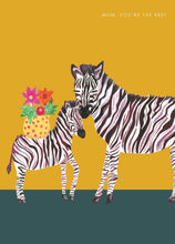 Load image into Gallery viewer, Zebra Best Mum Greetings Card
