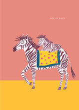 Load image into Gallery viewer, Zebra and Foal New Baby Greetings Card