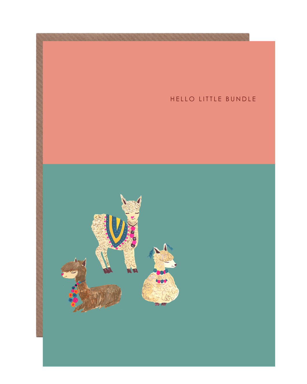 Alpaca Bundle New Baby Greetings Card
