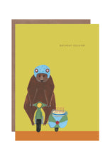 Load image into Gallery viewer, Bear on Bike Birthday Greetings Card