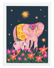 Load image into Gallery viewer, Decorative Elephants Mother and Child A3 Art Print