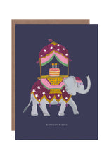 Load image into Gallery viewer, Elephant and Cake Birthday Greetings Card