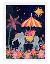 Load image into Gallery viewer, Elephant Midnight in Bloom A3 Art Print