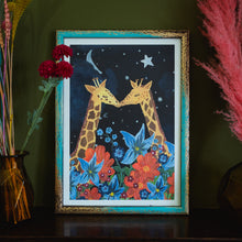 Load image into Gallery viewer, Giraffes In The Moonlight A3 Print