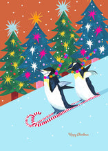 Load image into Gallery viewer, Penguin Race Christmas Card