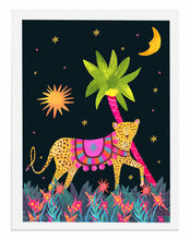 Load image into Gallery viewer, Midnight leopard and the beautiful sky  A3 Art Print