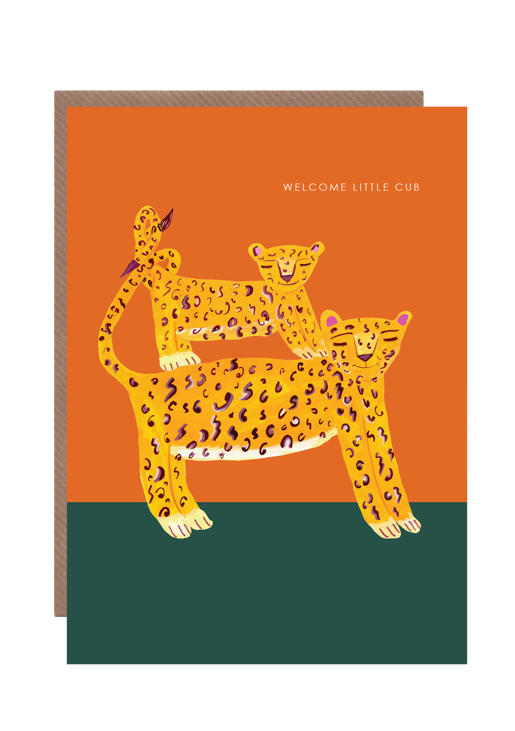 Leopard and Cub New Baby Greetings Card