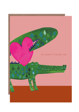 Load image into Gallery viewer, Croco With Heart Greetings Card