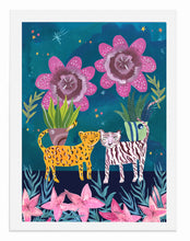 Load image into Gallery viewer, Wild Tigers And The Pretty Blooms A3 Art Print