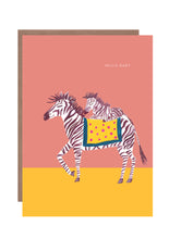 Load image into Gallery viewer, Zebra and Foal New Baby Greetings Card