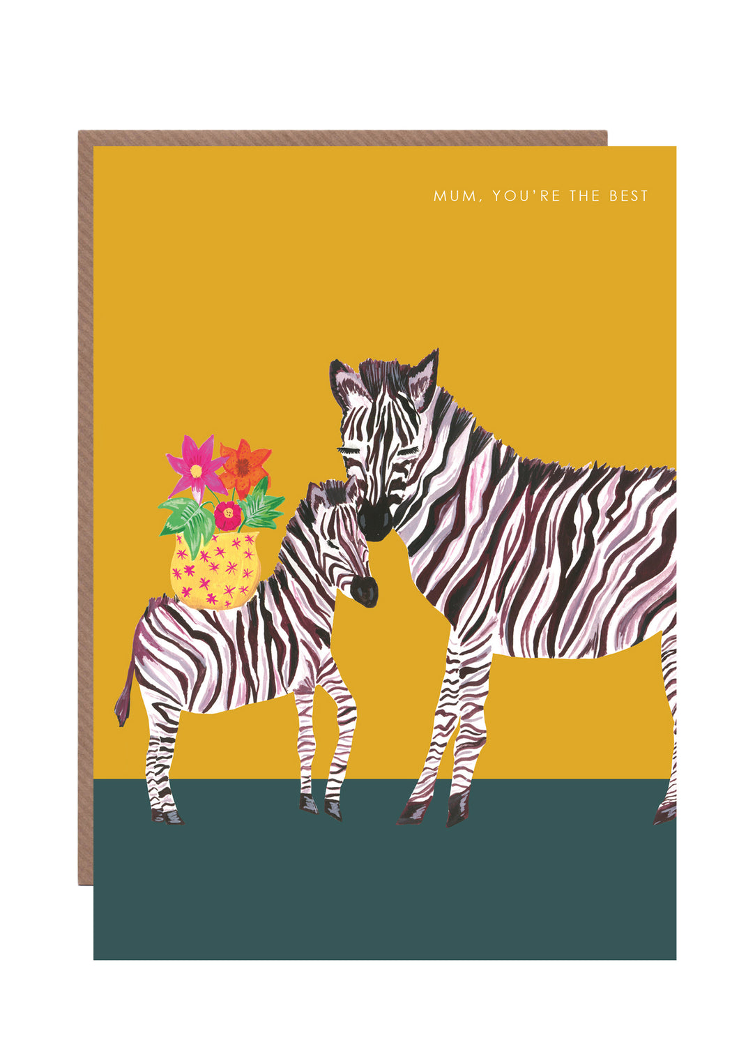 Zebra Best Mum Greetings Card