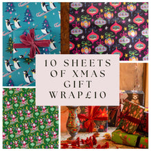 Load image into Gallery viewer, SALE LUCKY DIP XMAS GIFT WRAP- 10 folded sheets for £10

