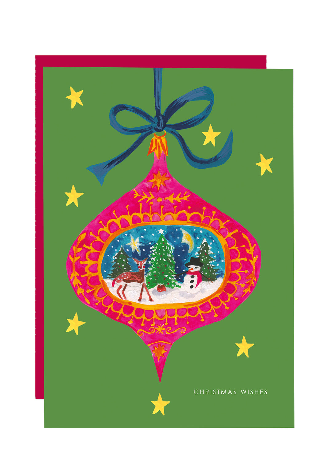 Bauble Reindeer Christmas Card