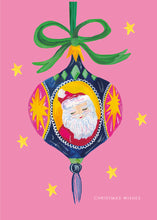 Load image into Gallery viewer, Bauble Santa Christmas Card
