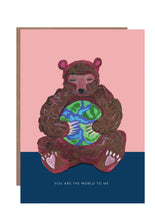 Load image into Gallery viewer, Bear with World Greetings Card
