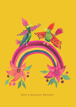 Load image into Gallery viewer, Birds on Rainbow Birthday Greetings Card
