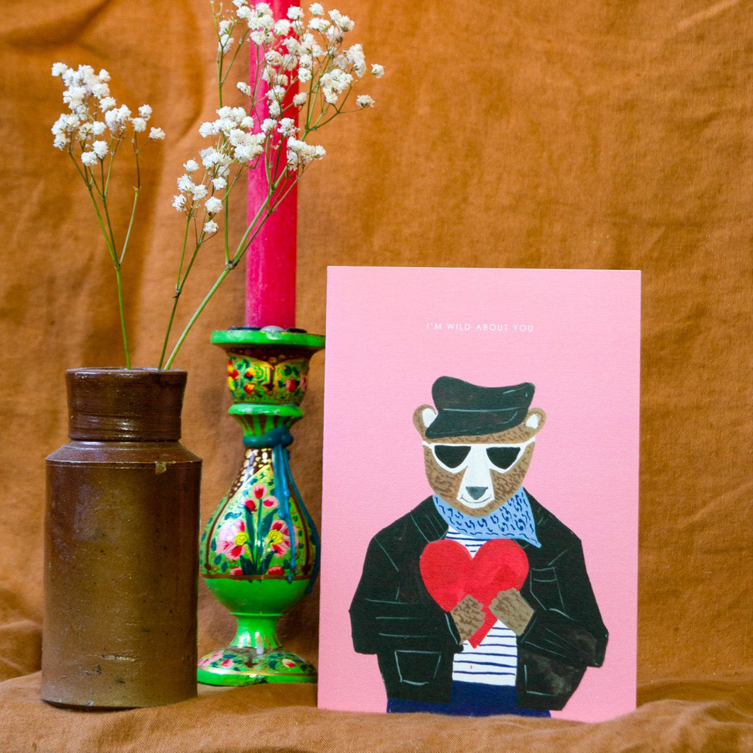 Bear With Heart Greetings Card