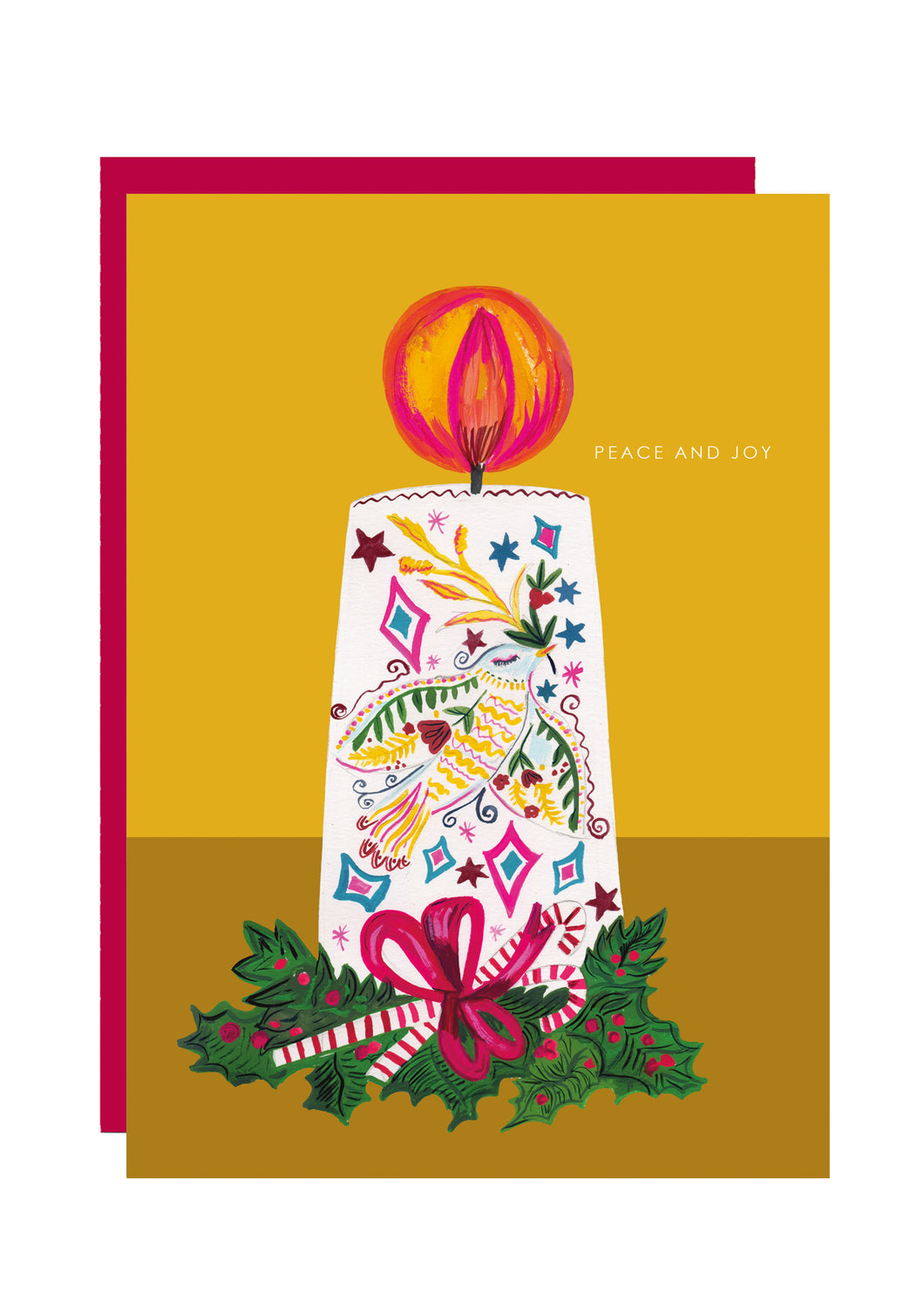 Candle Dove Christmas Card