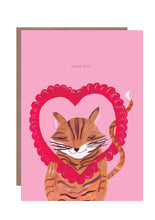 Load image into Gallery viewer, Cat Love You Greetings Card
