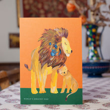 Load image into Gallery viewer, Lion and Cub Greatest Dad Greetings Card
